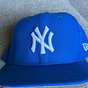 Royal Blue New York Yankees hat. Fitted. 7 1/4